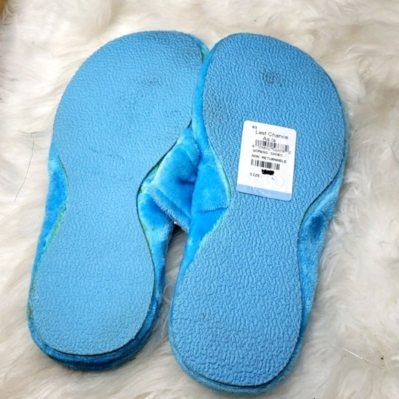 CAPELLI New York Womens Flamingo Ultraplush Flip-Flops Large (8/9) Blue - Picture 6 of 7